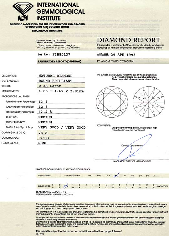 Foto 9 - Diamant 0,38 Carat Brillant IGI Top Wesselton Plus VS2, D6177