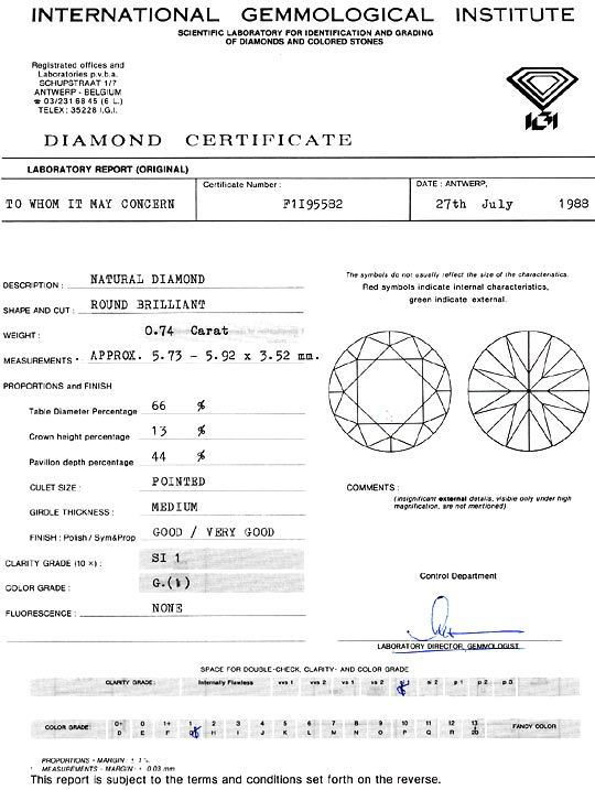 Foto 9 - Diamant 0,74 Brillant Top Wesselton G SI1 IGI Gutachten, D6211