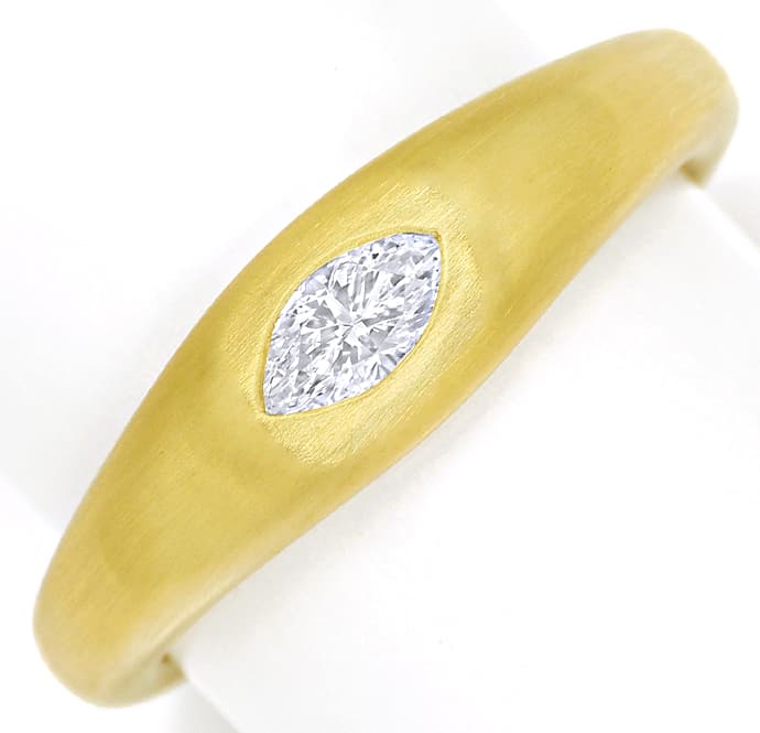 Foto 2 - Gold-Ring Diamant 0,30ct F lupenrein Schiffchen Schliff, Q0146