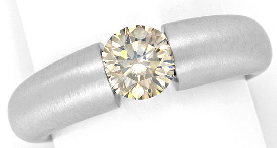Foto 2 - Einkaraeter Brillant-Diamant-Spannring massiv Weißgold, R1771