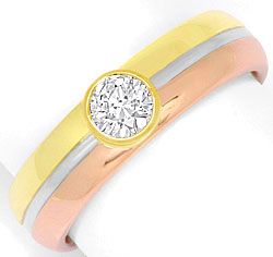 Foto 1 - Brillant-Diamant-Ring 0,55ct Rotgold-Gelbgold-Weißgold, R1912
