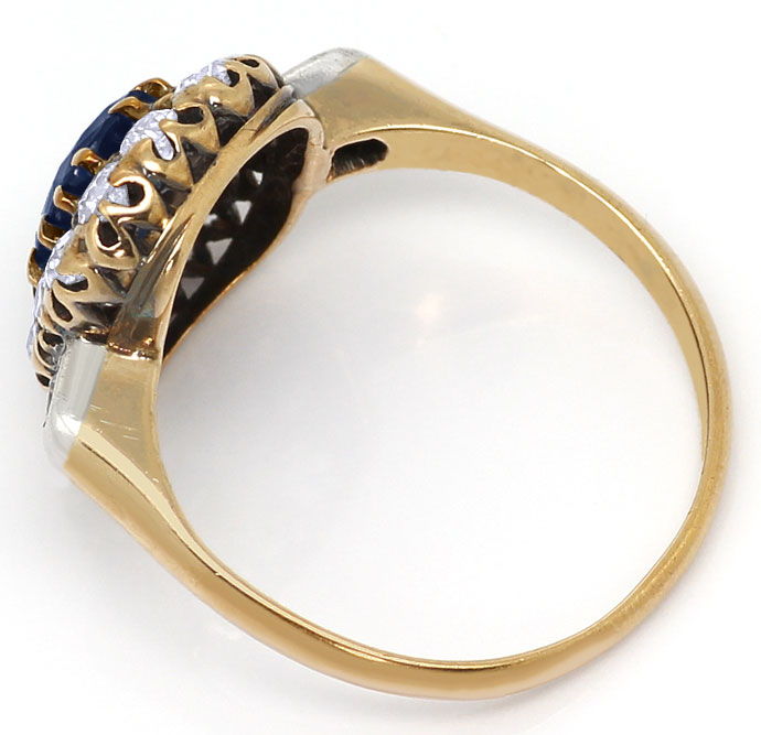 Foto 3 - antiker Gold-Ring 0,61ct Altschliff Diamanten mit Safir, S3600