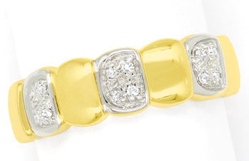 Foto 1 - Formschöner Diamanten-Ring mit 12 Diamanten Bicolor 14K, S9738